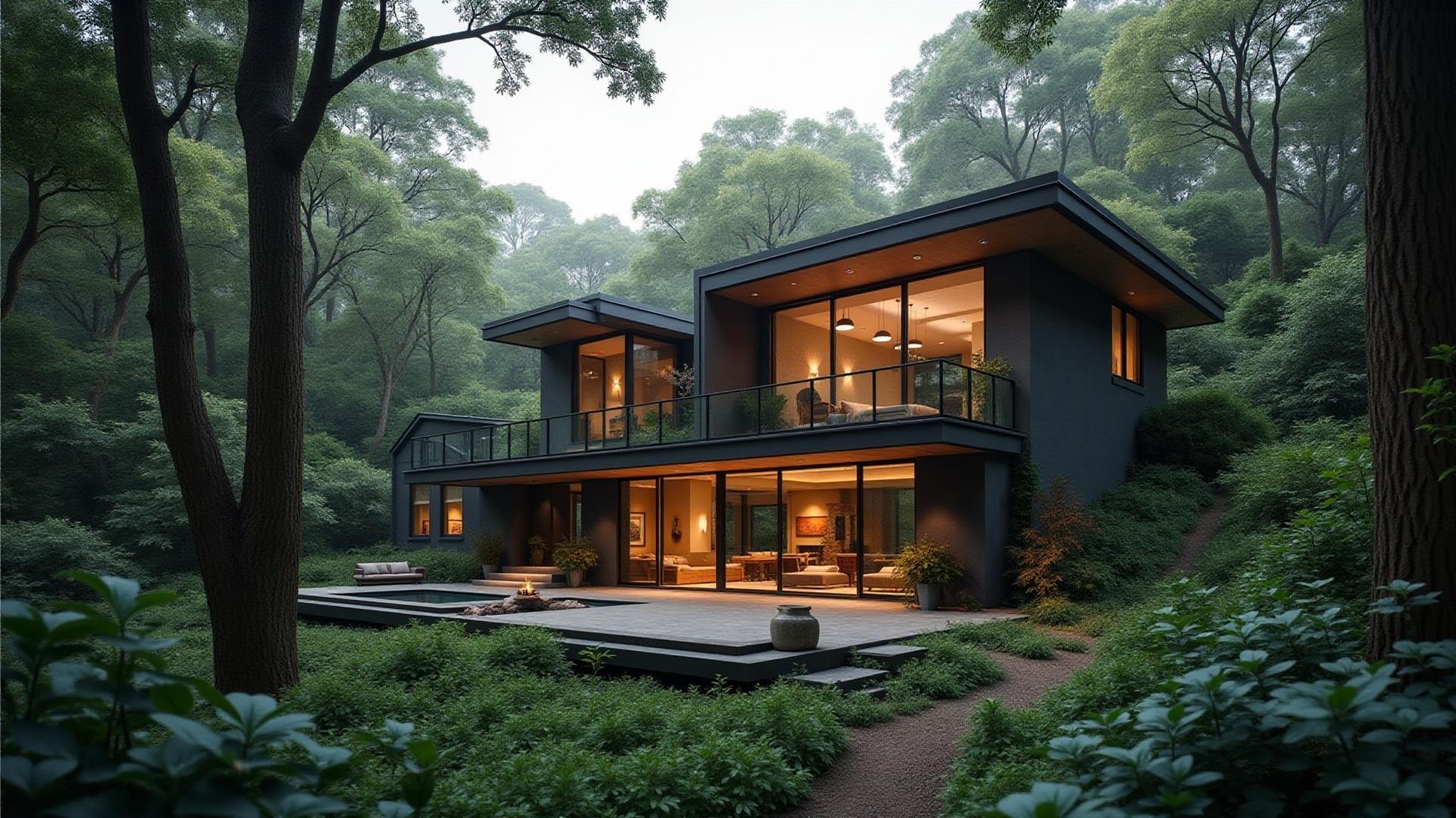 Modern house in the forest